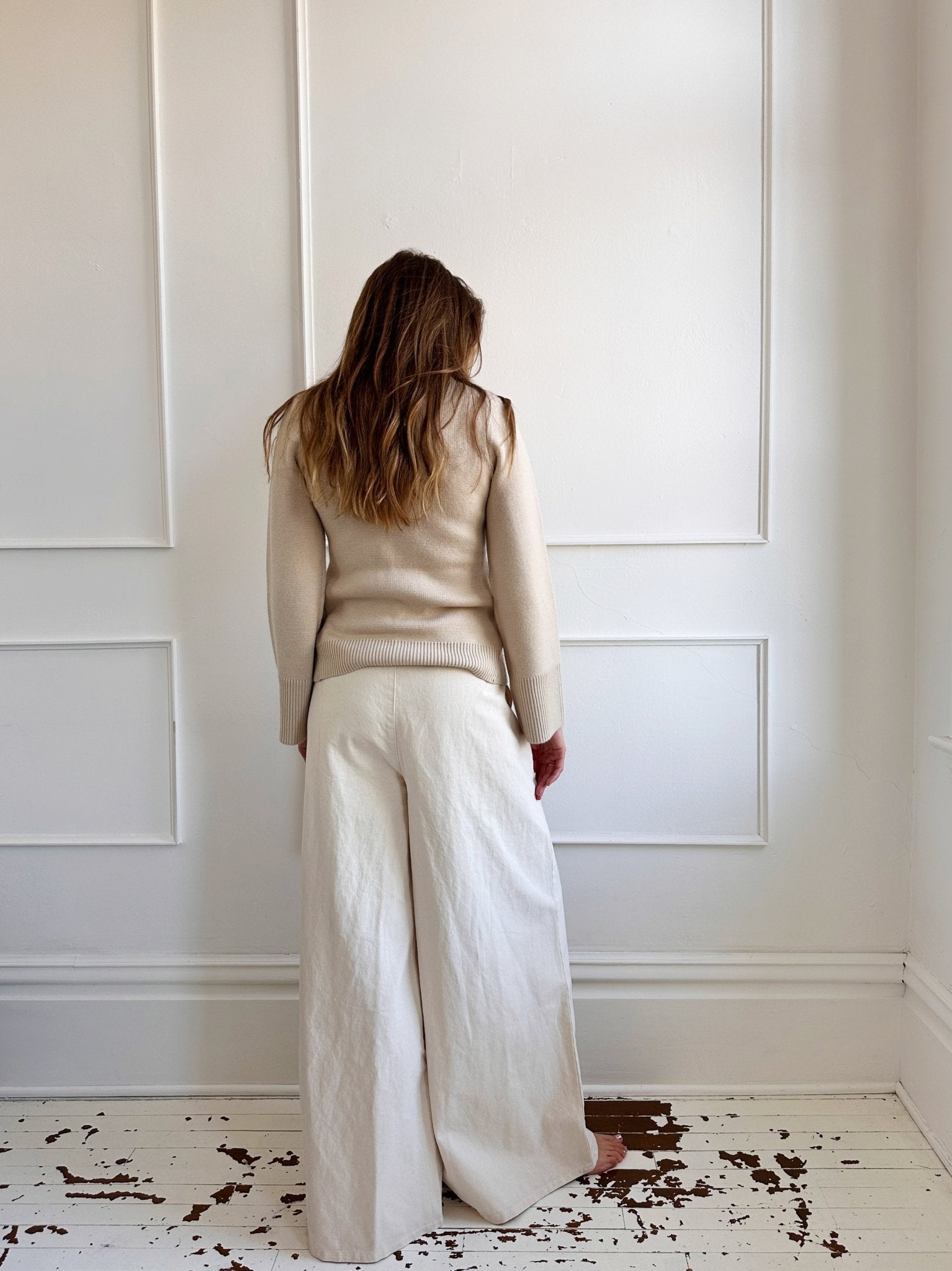 High Waisted Pleated Twill Pants - FINAL SALE