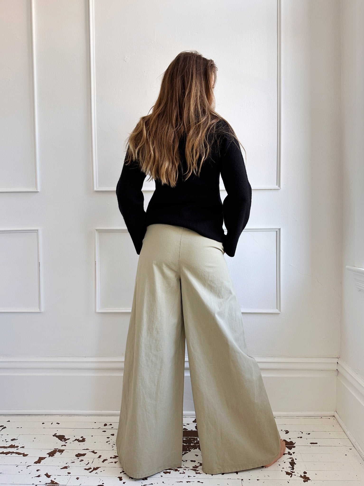 High Waisted Pleated Twill Pants - FINAL SALE