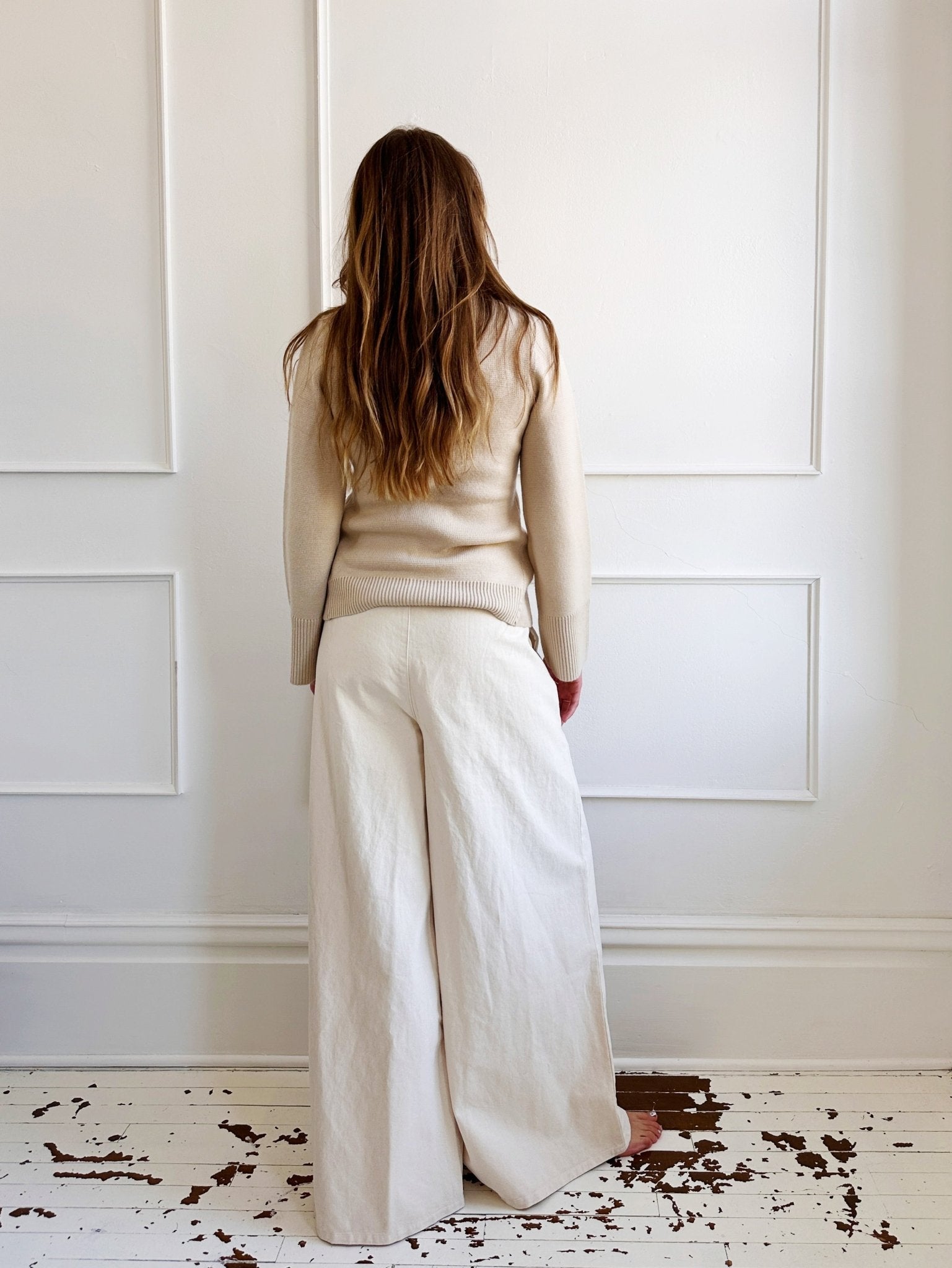 High Waisted Pleated Twill Pants - FINAL SALE