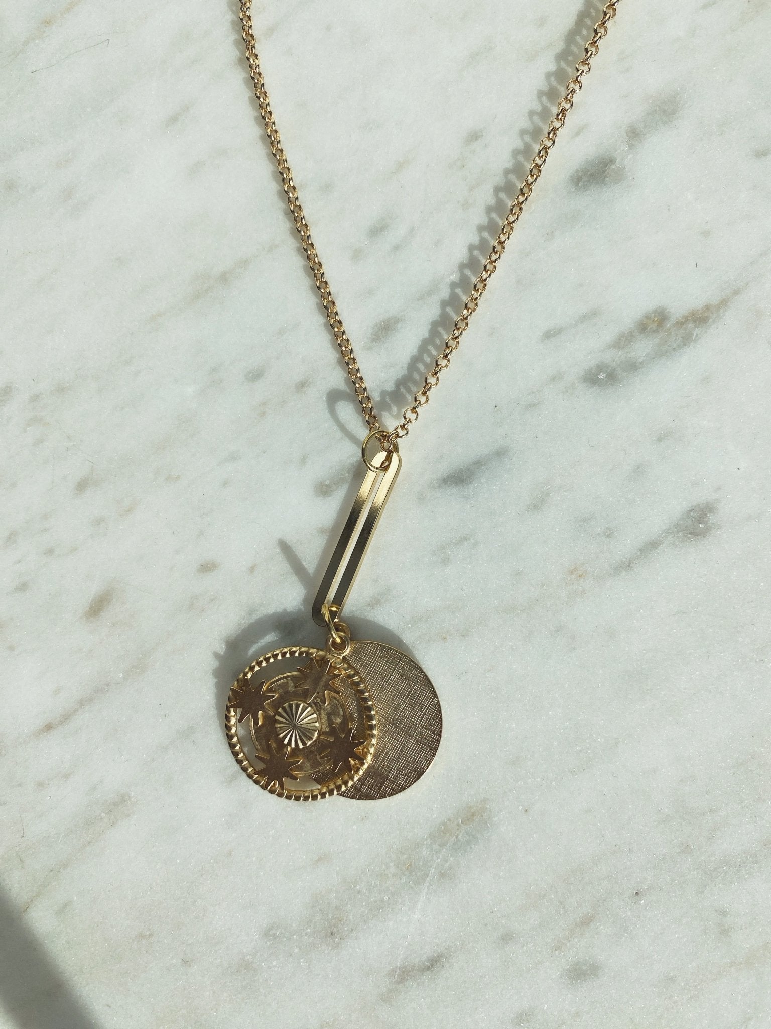 Je T'aime Charm Necklace, Gold Plated