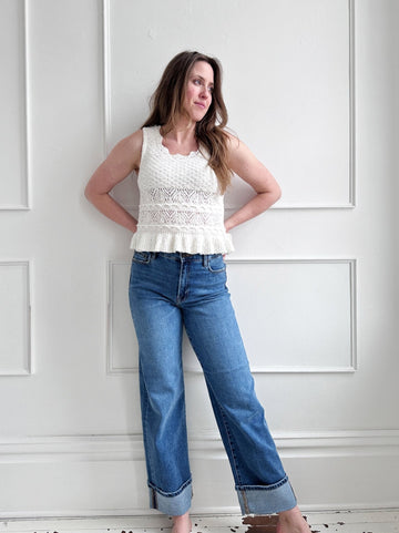 Knit Tank w/Ruffle