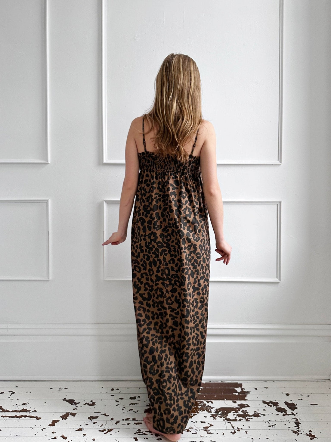 Leopard Ruched Maxi Dress