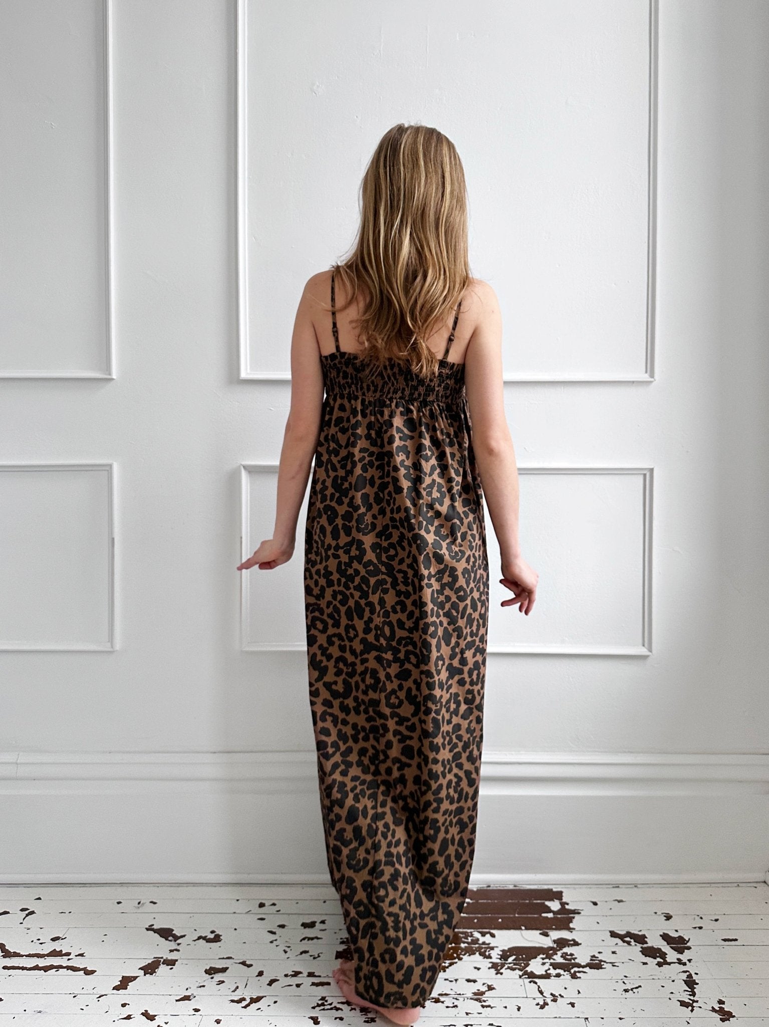 Leopard Ruched Maxi Dress