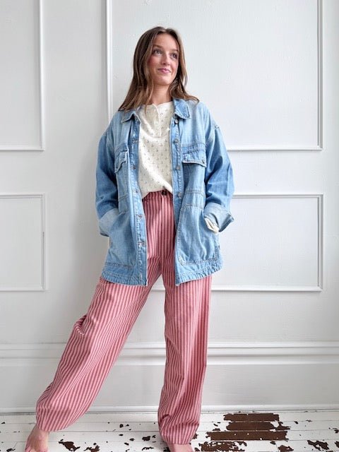 Linen Blend Stripe Pants