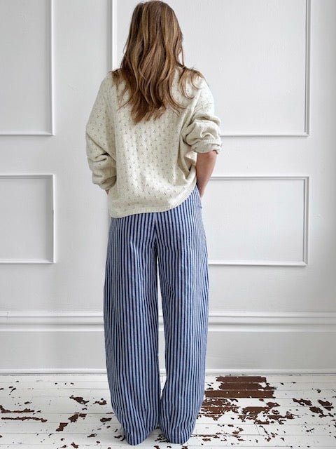 Linen Blend Stripe Pants