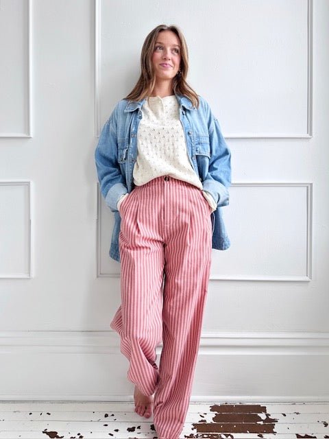 Linen Blend Stripe Pants
