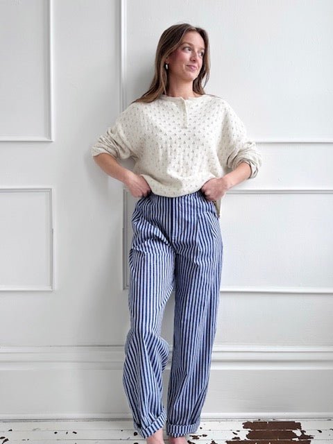 Linen Blend Stripe Pants