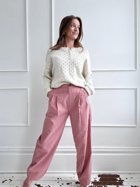 Linen Blend Stripe Pants