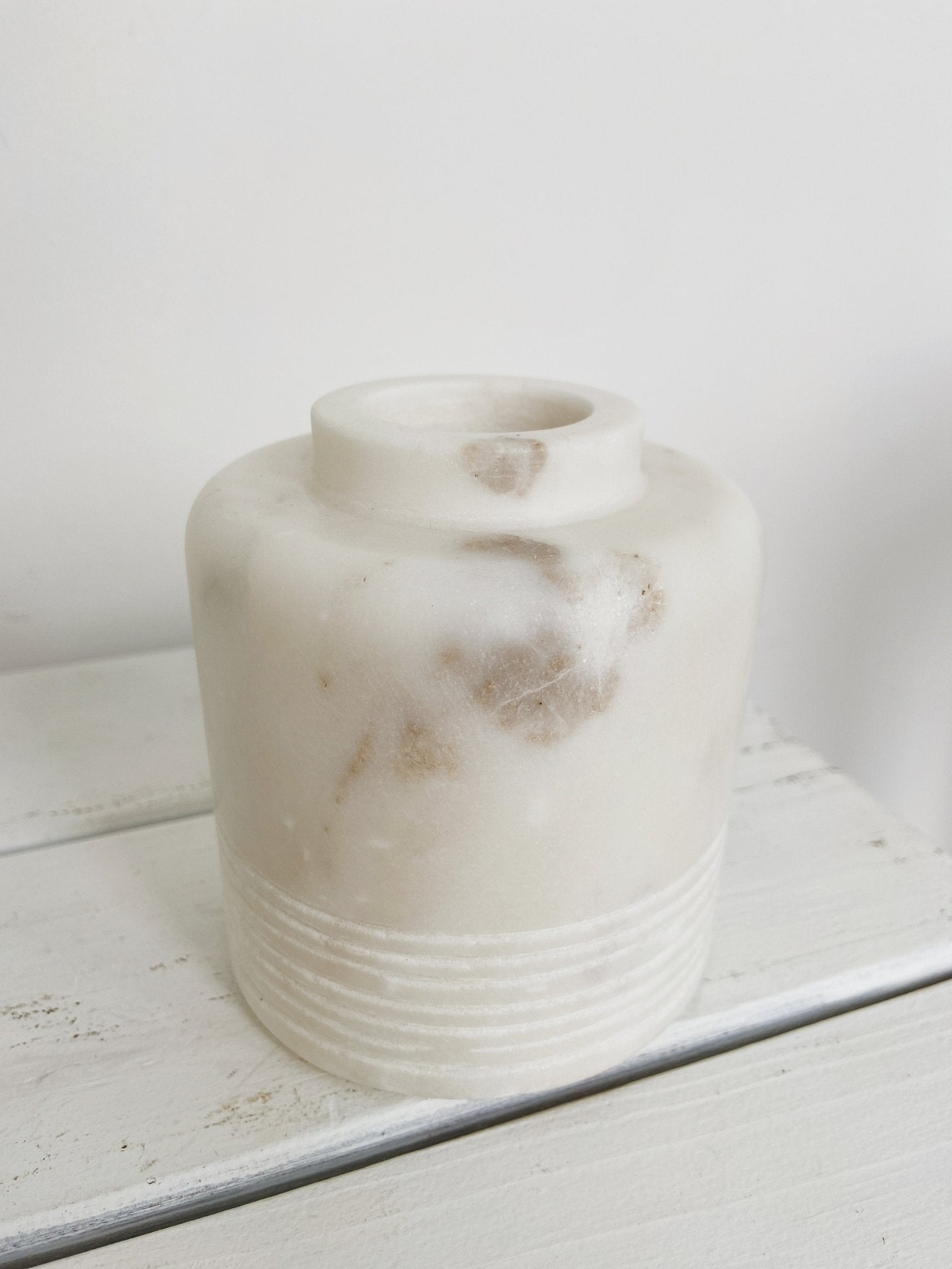 Marble Vase w/ Carved Pattern