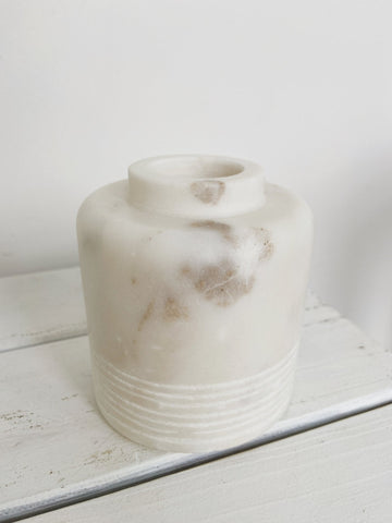 Marble Vase w/ Carved Pattern