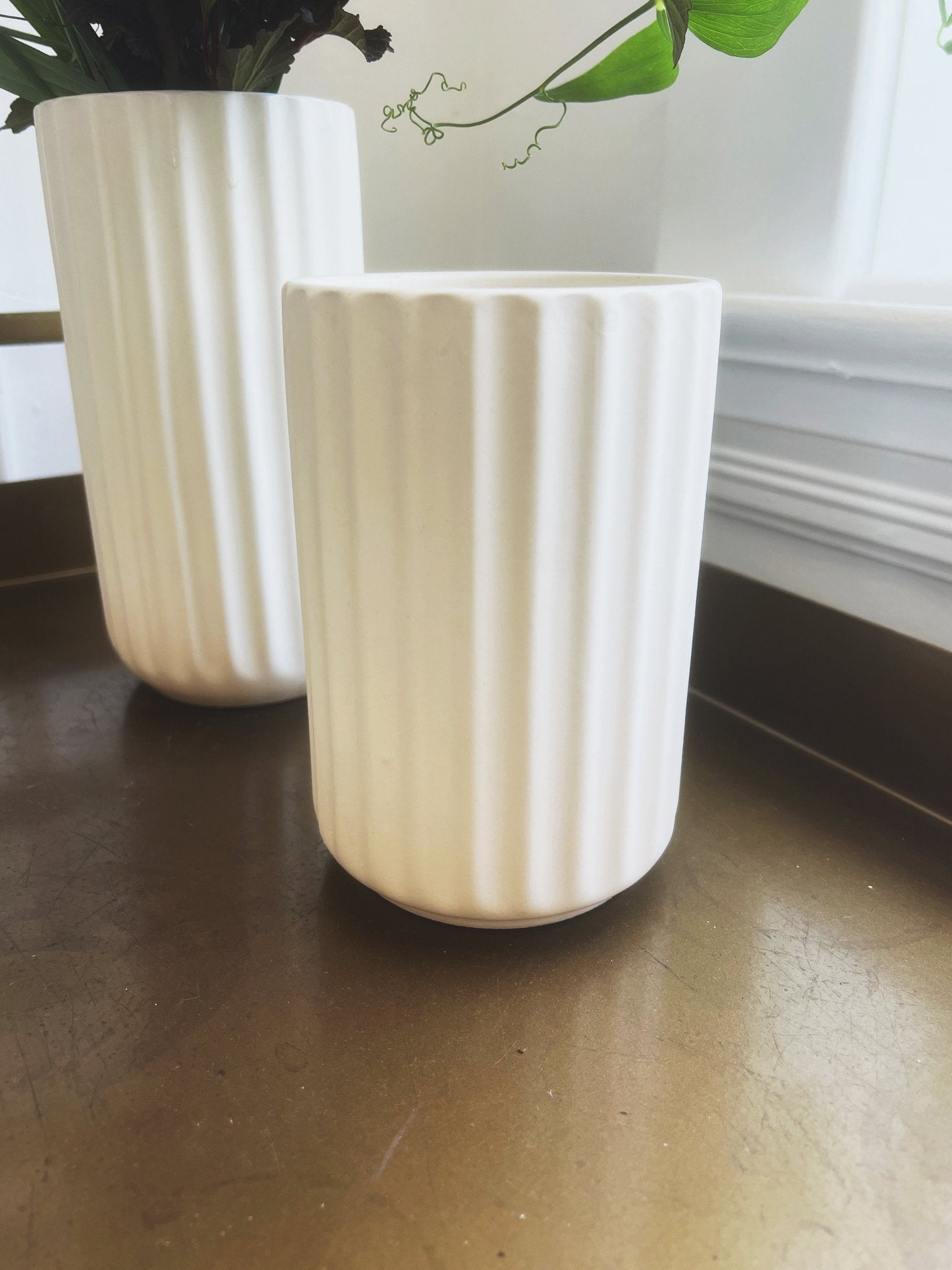 Matte Fluted Cylinder Vase