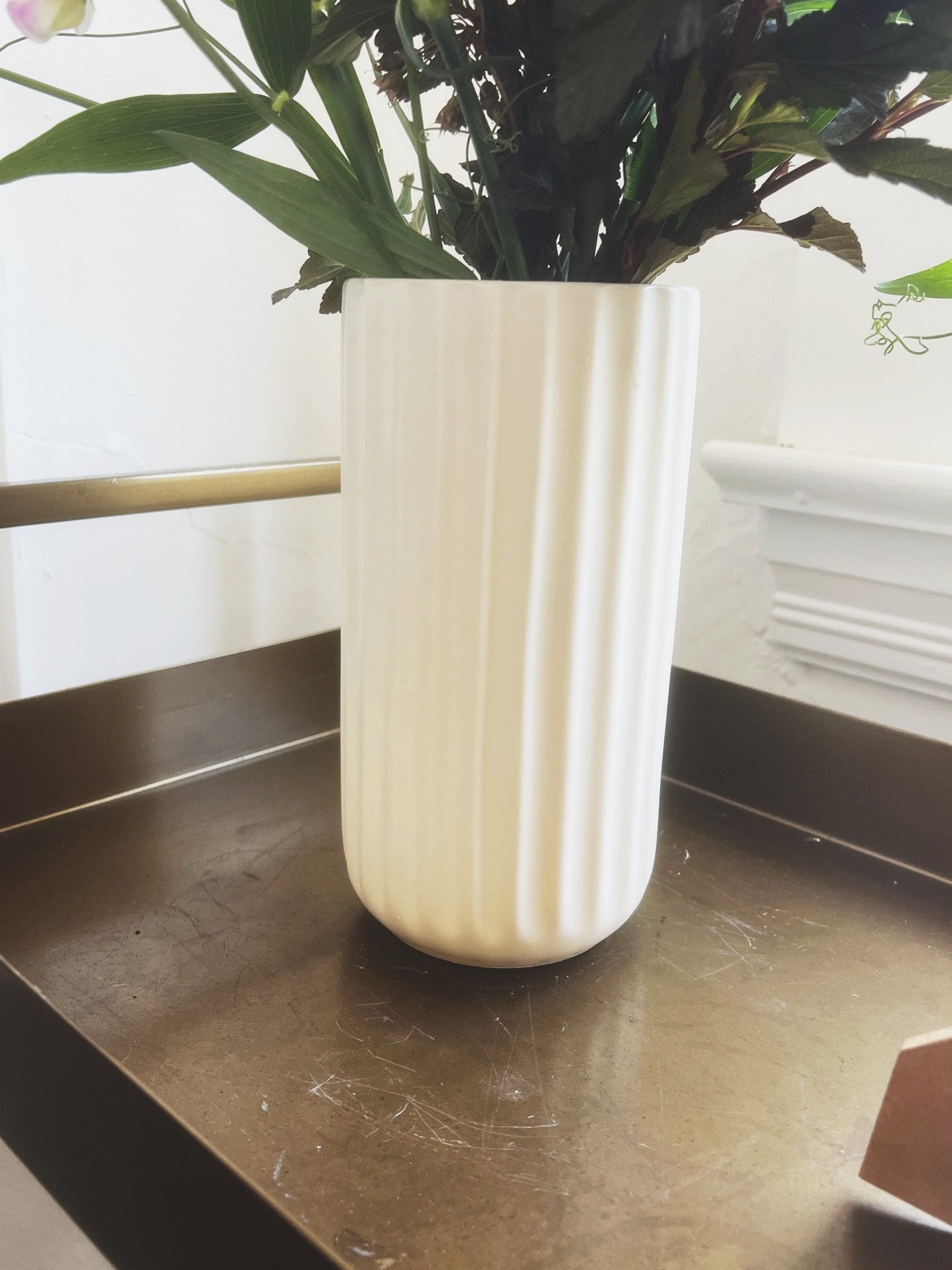 Matte Fluted Cylinder Vase
