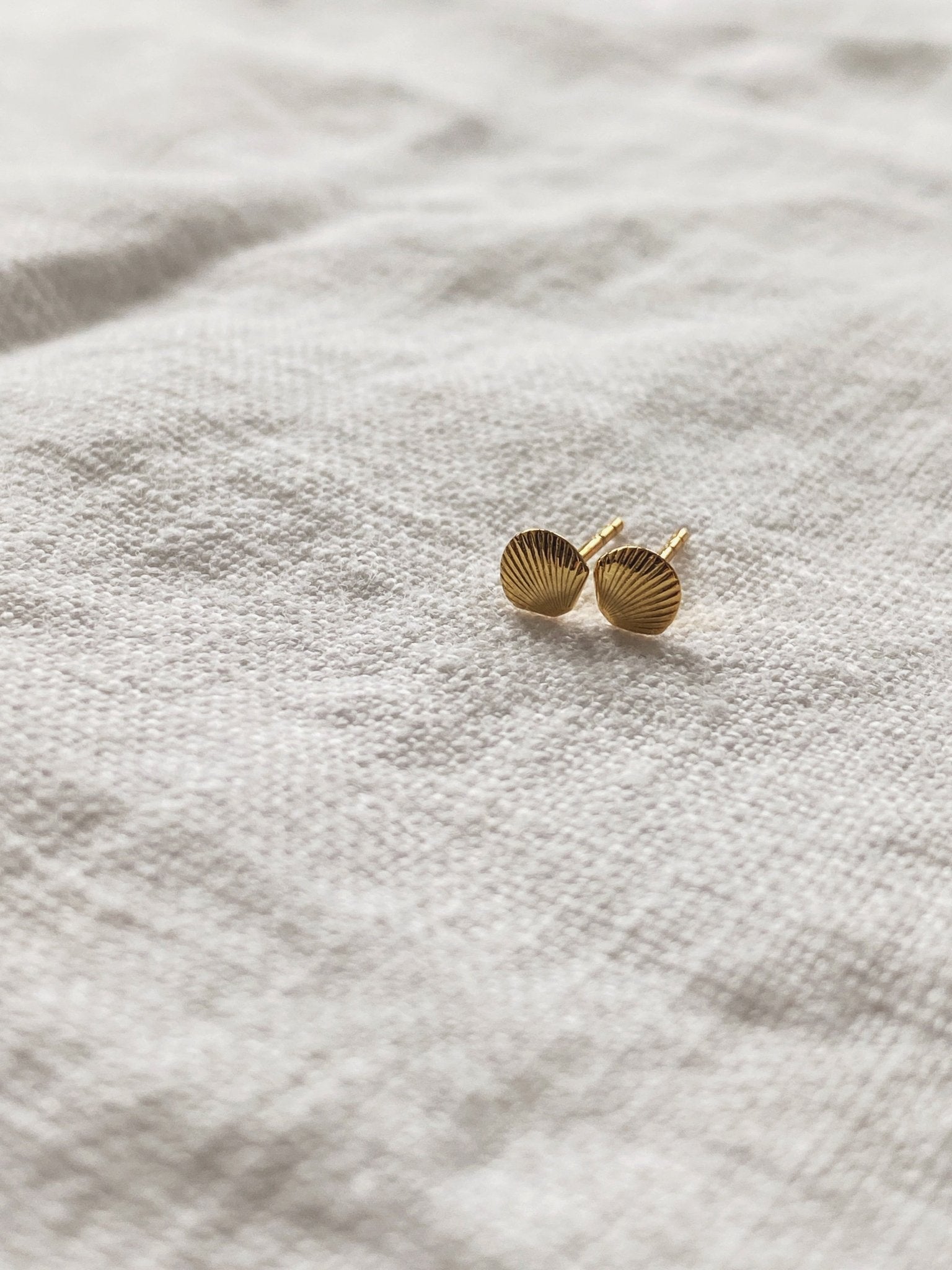 Mini Shell Studs, Gold Plated