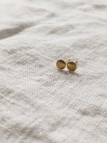 Mini Shell Studs, Gold Plated