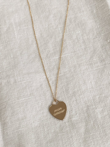 Mon Amour Necklace, Gold Filled