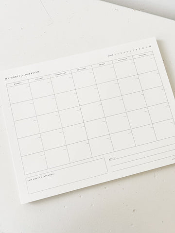 Monthly Overview Notepad