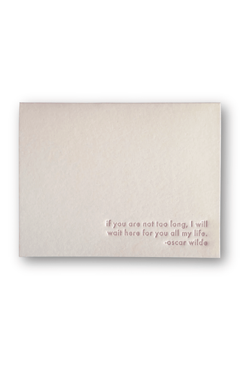 Oscar Wilde - Wait Card