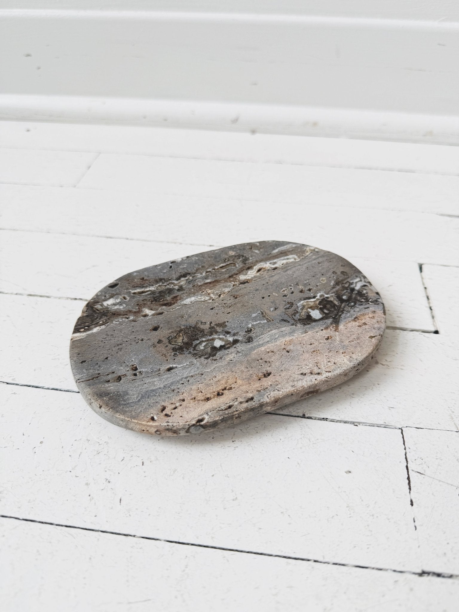 Oval Travertine Soap Dish