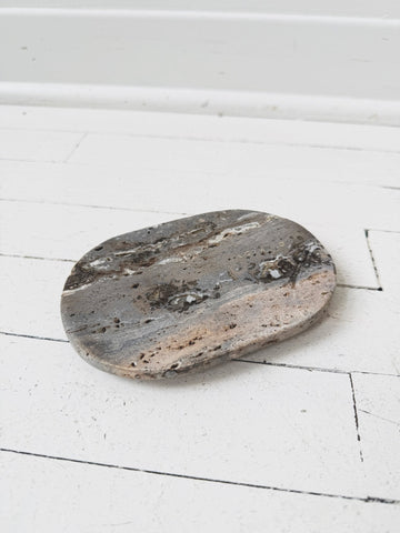 Oval Travertine Soap Dish