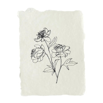 Peony Stems Note Card Set