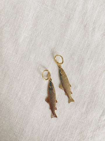 Pesce Hoops, Gold Plated