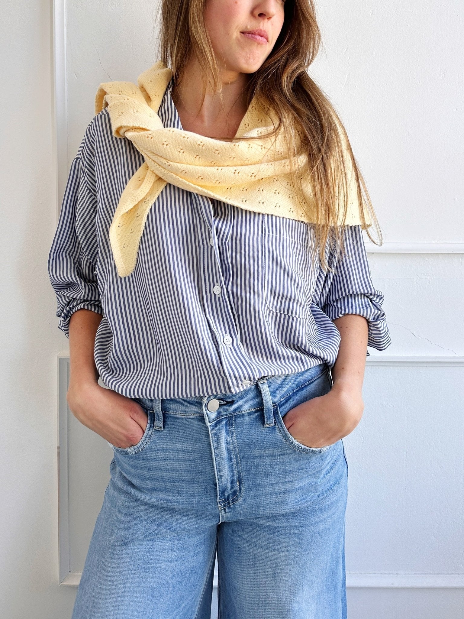 Pointelle Knit Scarf