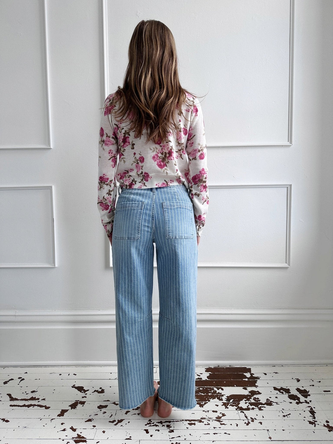 Railroad Stripe Barrel Denim - FINAL SALE