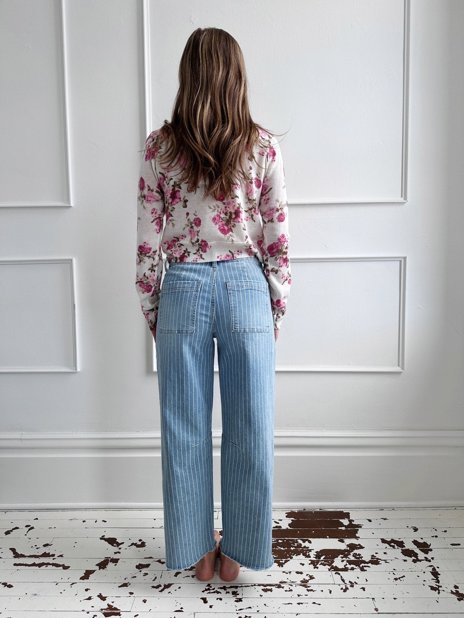 Railroad Stripe Barrel Denim - FINAL SALE