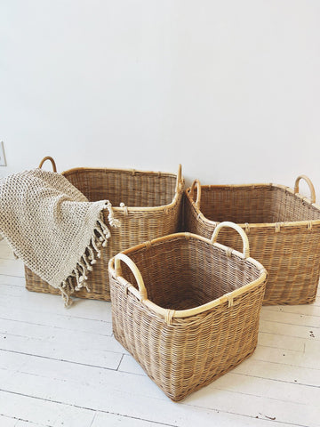 Rattan Baskets w/ Handles