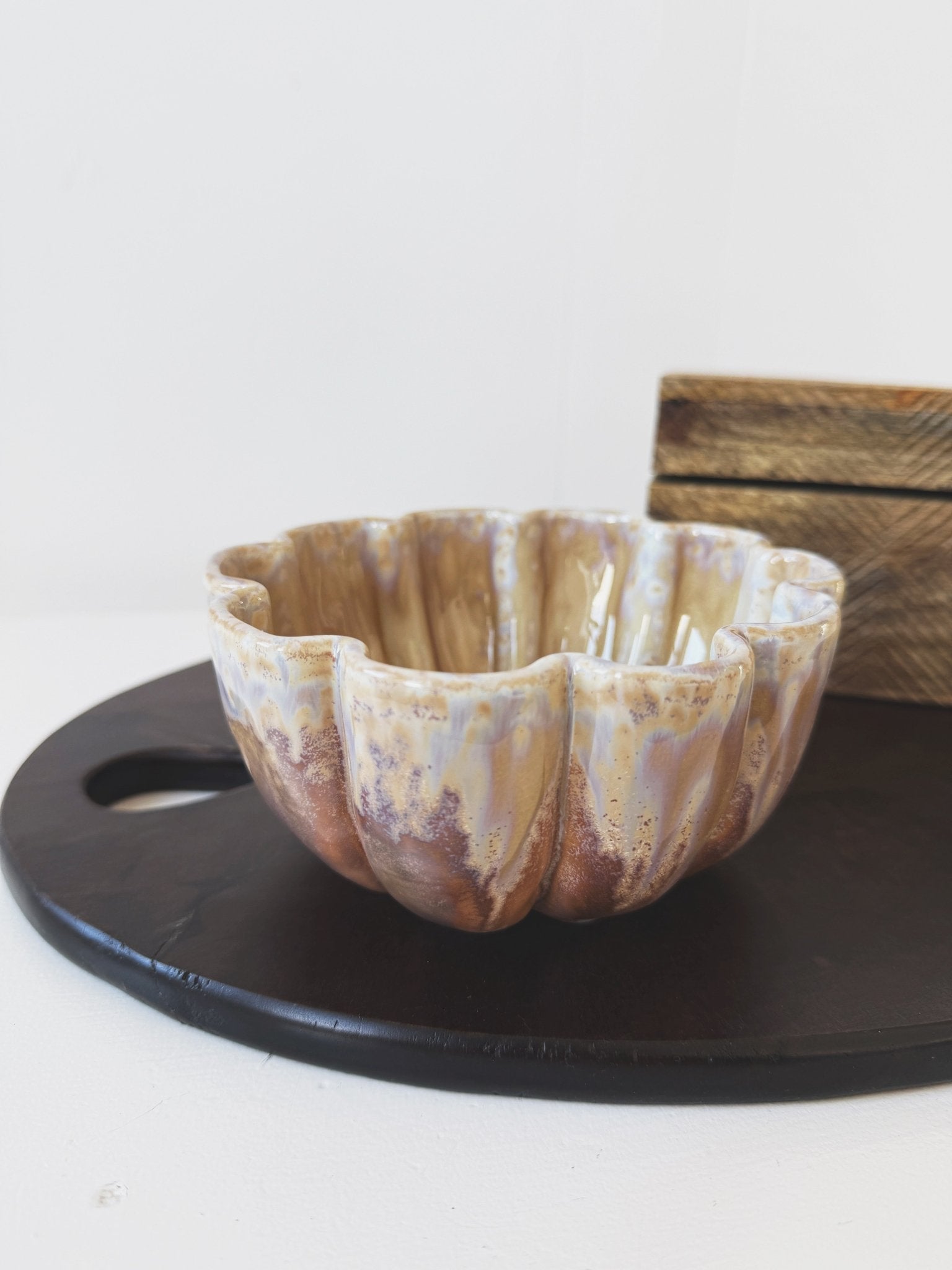 Reactive Glaze Flower Bowl