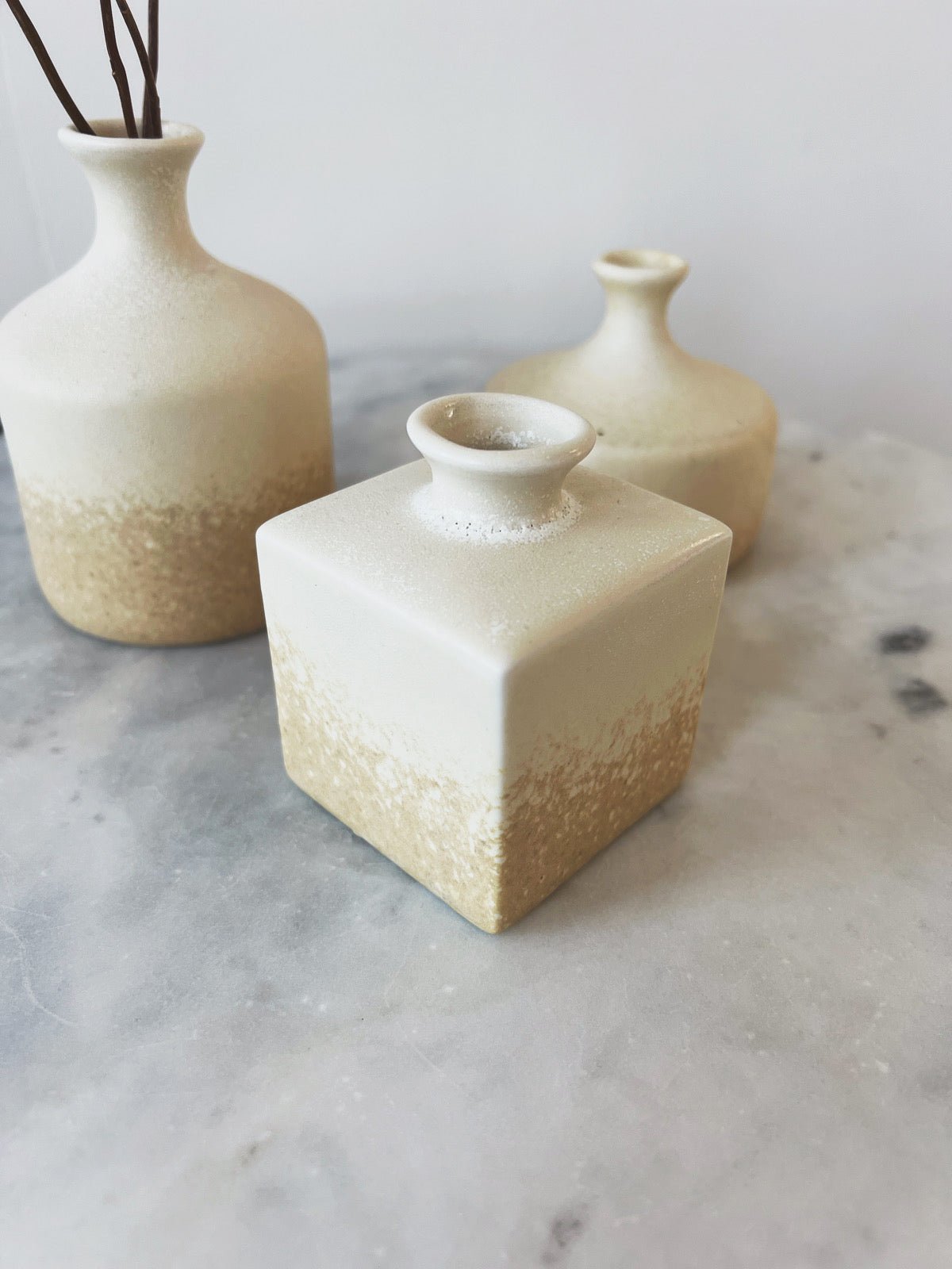 Reactive Glaze Stoneware Bud Vase