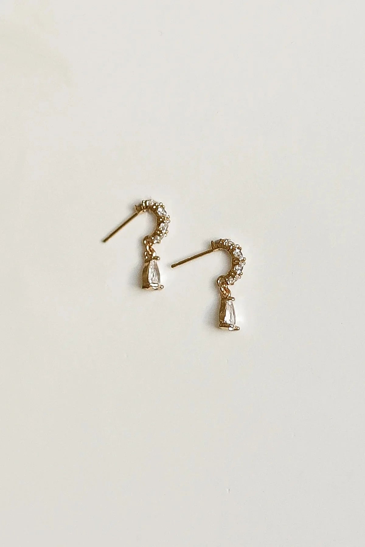 Rhinestone Pave Huggie Drop Earrings
