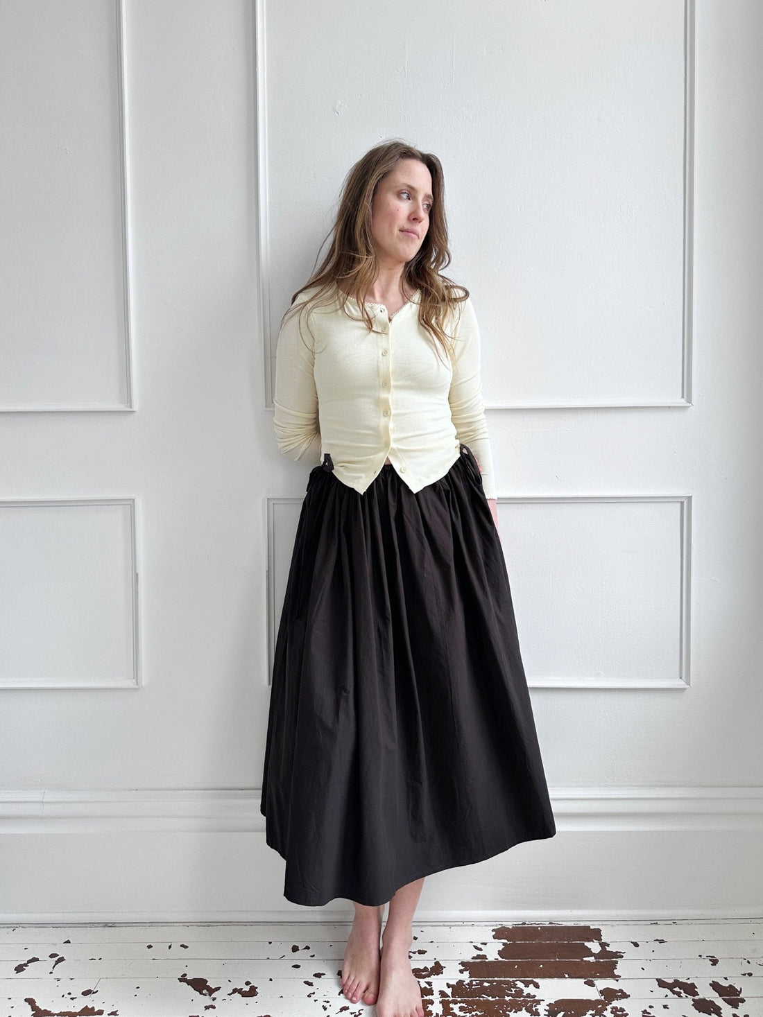 Ribbed Button Down Long Sleeve