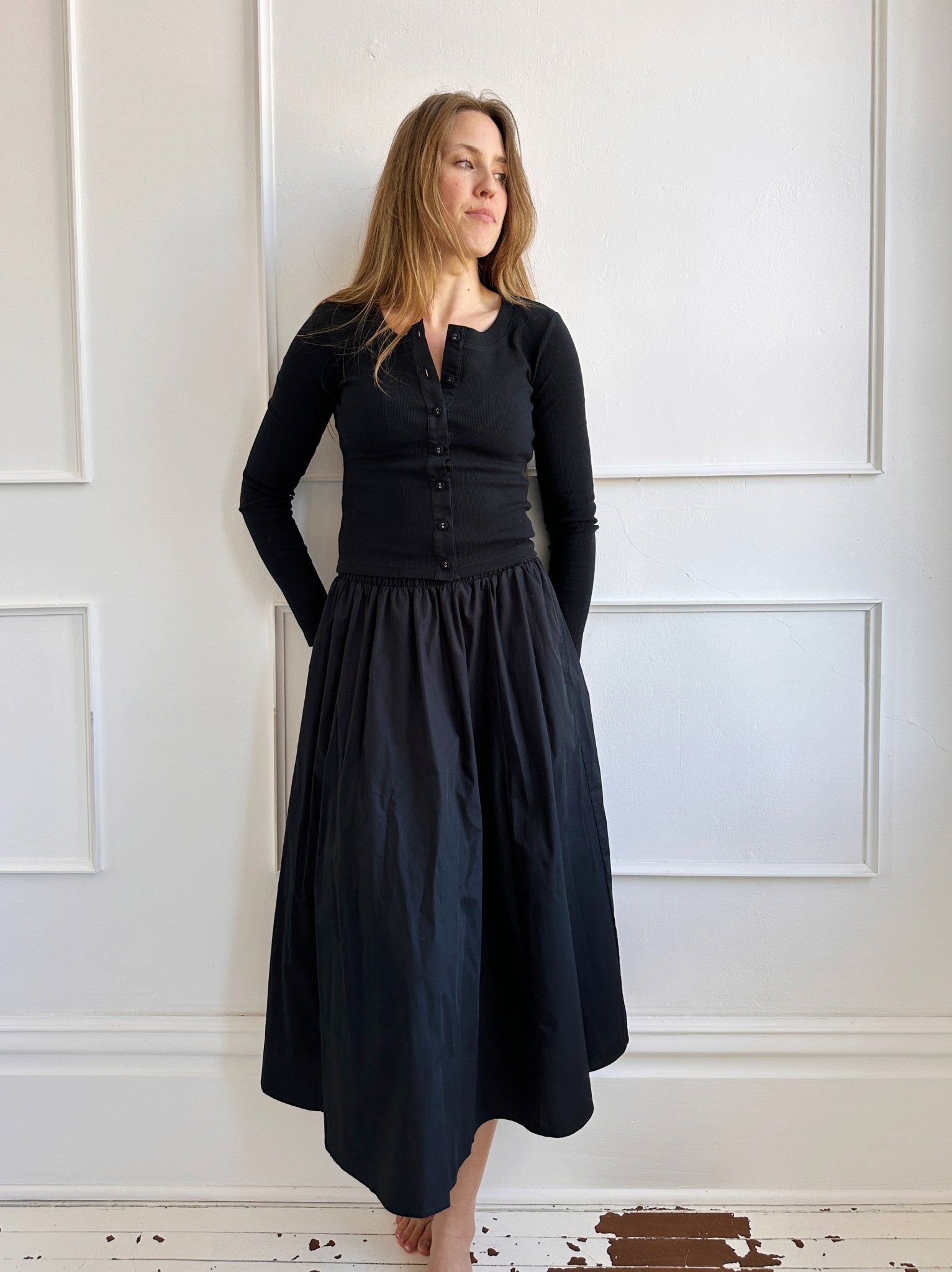 Ribbed Tee w/ Button Front - FINAL SALE