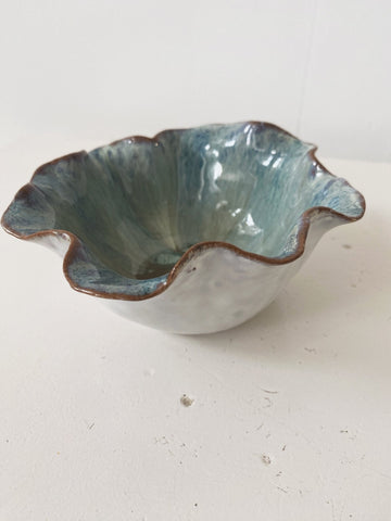 Ruffled Bowl W/ Reactive Glaze