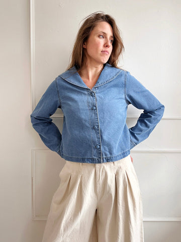Sailor Collar Denim Shirt