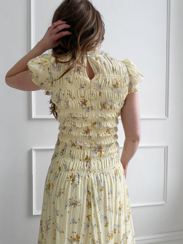 Shirred Bodice Midi Dress
