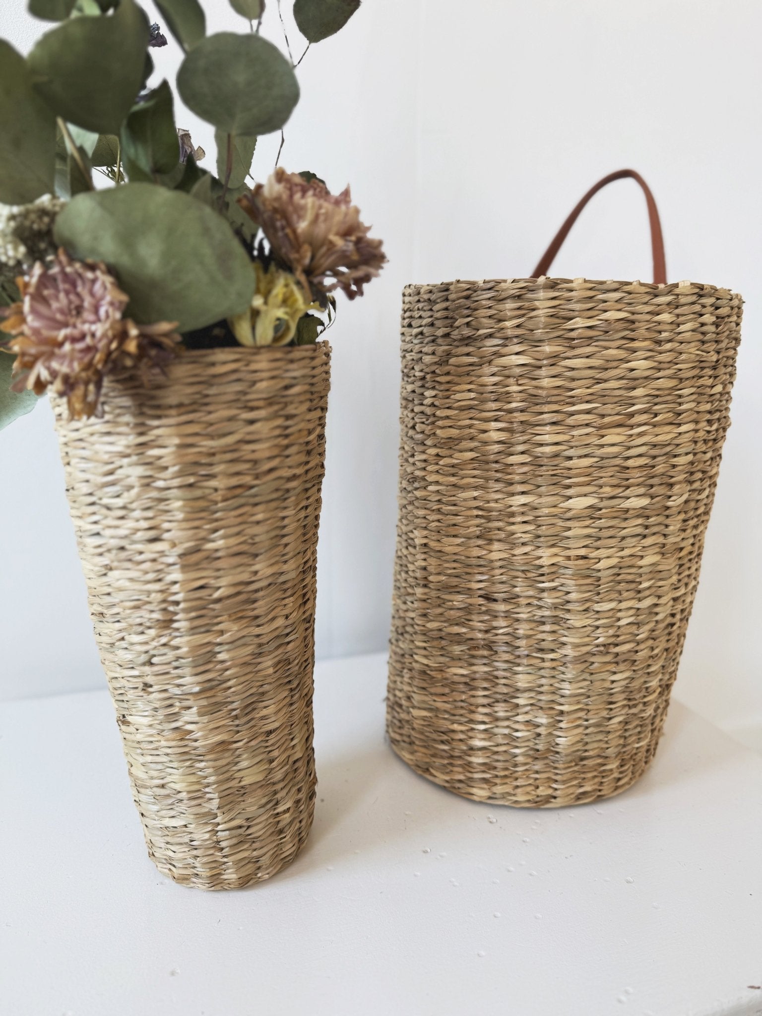 Skinny Woven Basket w/ Handle
