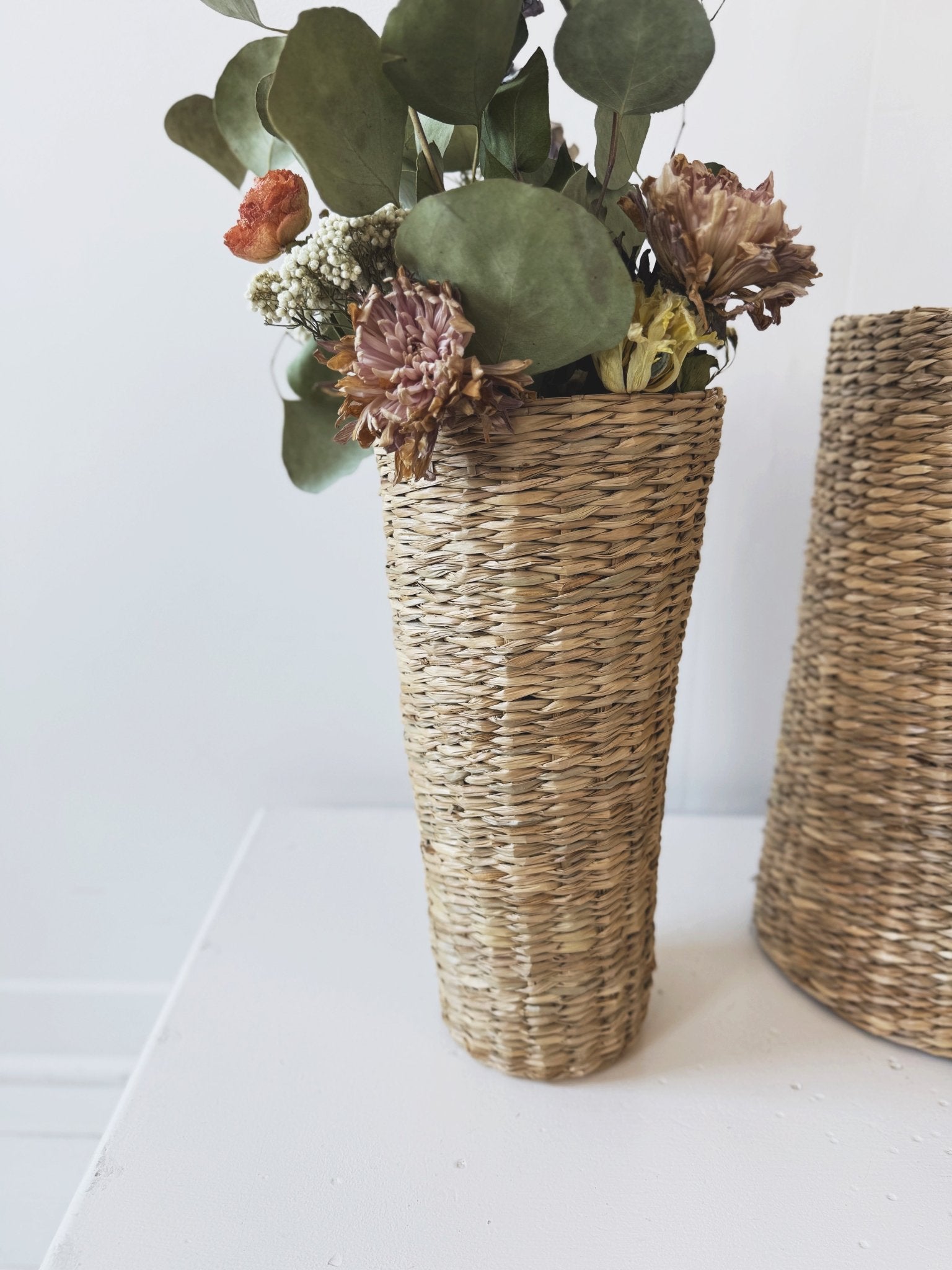 Skinny Woven Basket w/ Handle