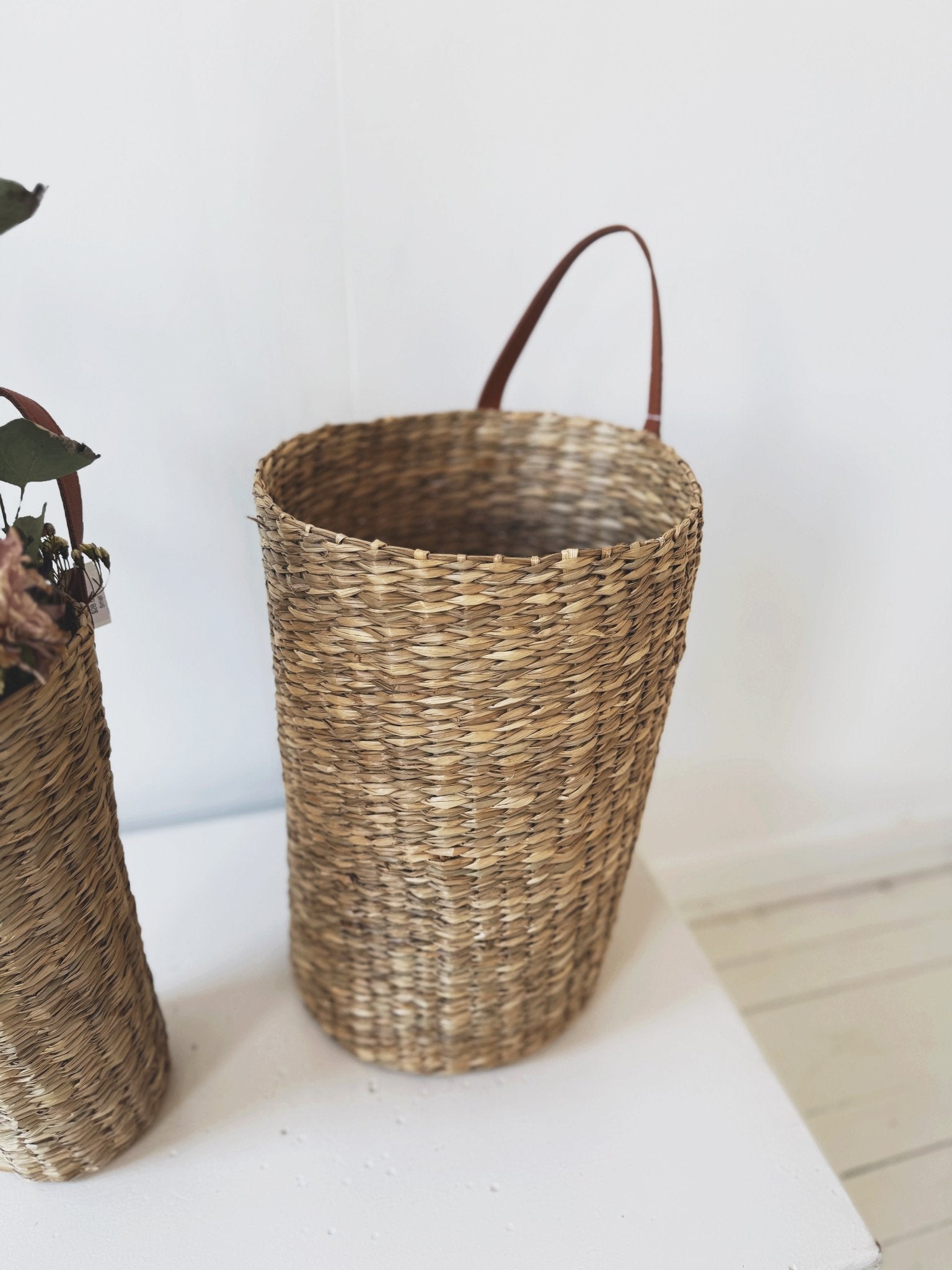 Skinny Woven Basket w/ Handle