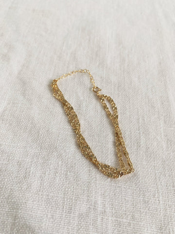 Sonny Double Strand Bracelet, Gold Plated