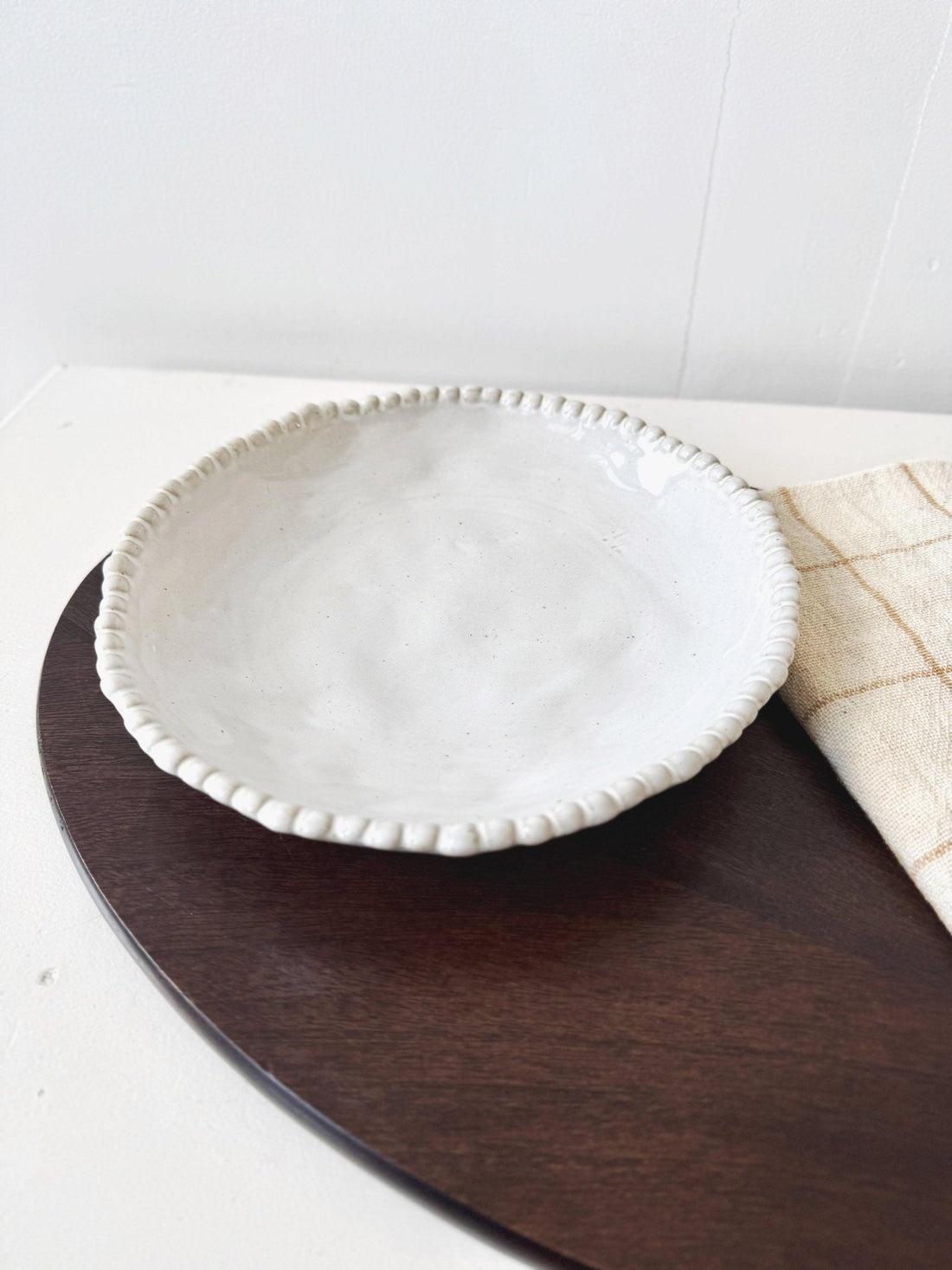 Stoneware Bowl w/ Hobnail Rim