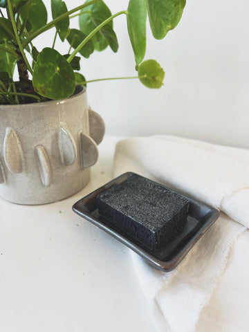 Stoneware Footed Soap Dish