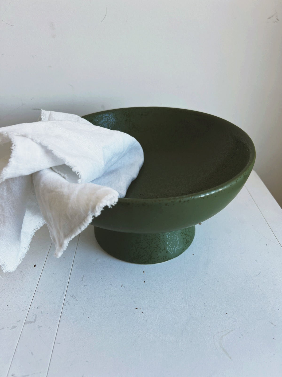 Stoneware Pedestal Bowl