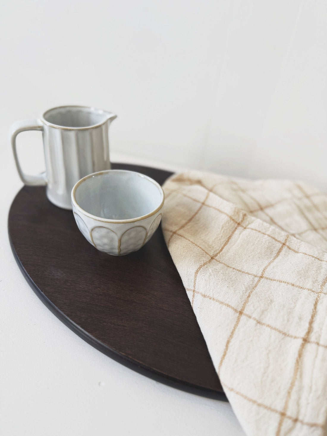 Stoneware Ribbed Creamer Pitcher