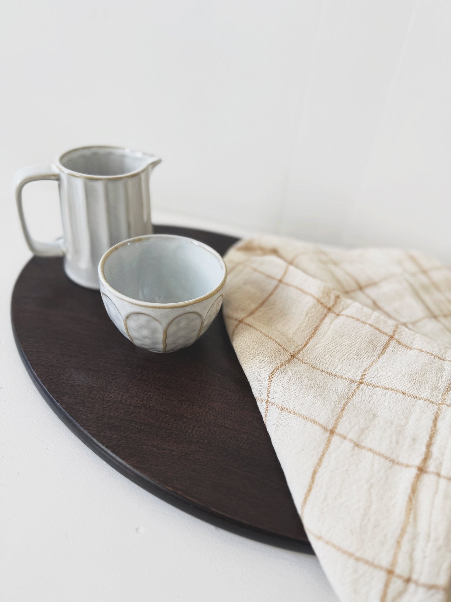 Stoneware Ribbed Creamer Pitcher