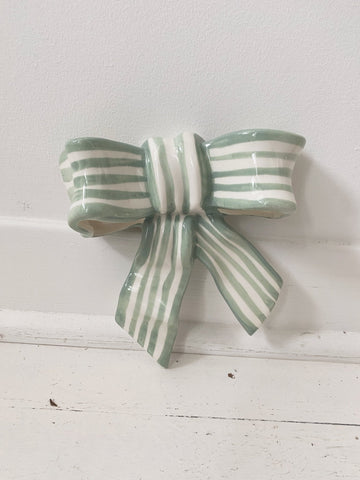 Stoneware Striped Bow