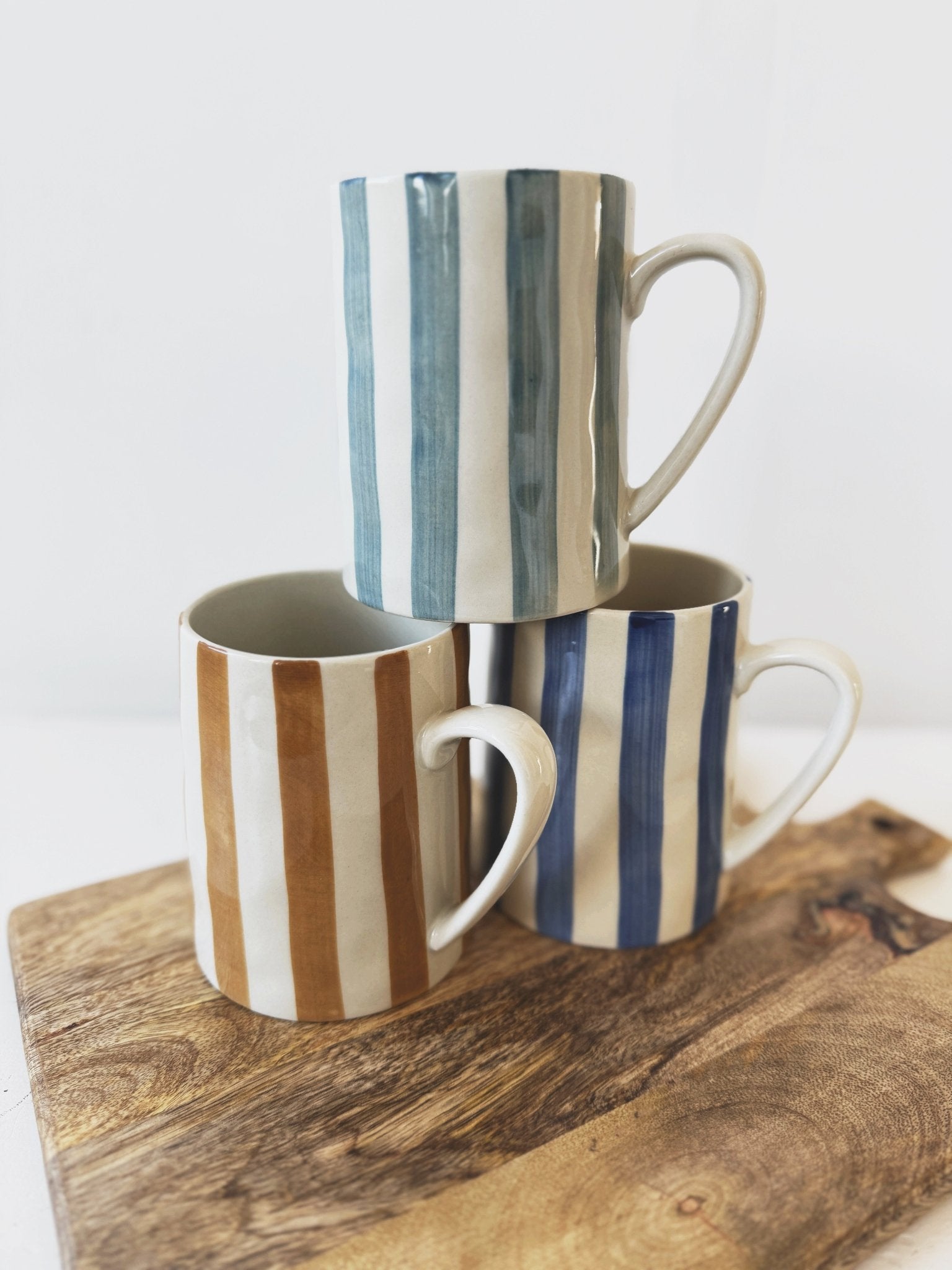 Striped Stoneware Mug