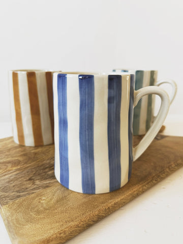 Striped Stoneware Mug