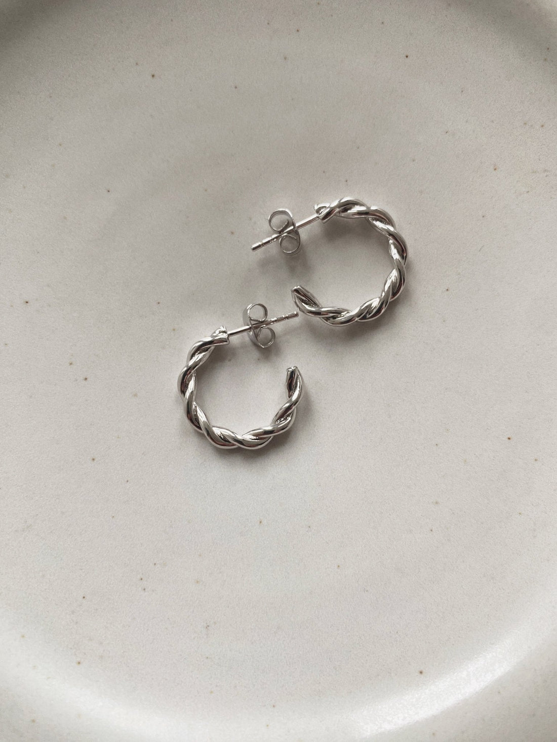 Thick Twist Hoops, Gold Plated